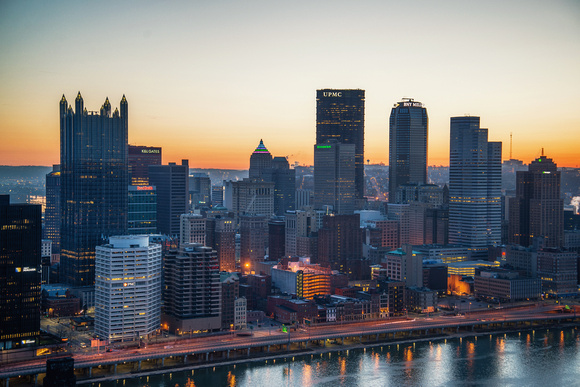 Pittsburgh awakens on a winter's morning HDR