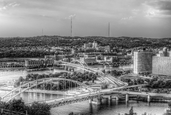 The Point in Pittsburgh B&W HDR