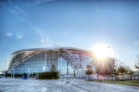 Morning sunflare over Cowboys Stadium HDR