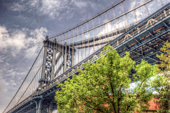 Manhattan Bridge from Brooklyn Bridge Park HDR