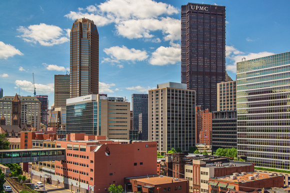 Downtown Pittsburgh on a sunny day from Duquesne University