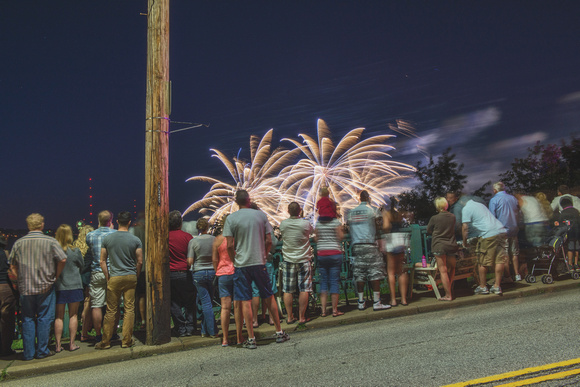 People watching the July 4th 2014 fireworks over Pittsburgh