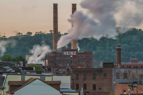 The Heinz Plant in Pittsburgh smokes in the morning