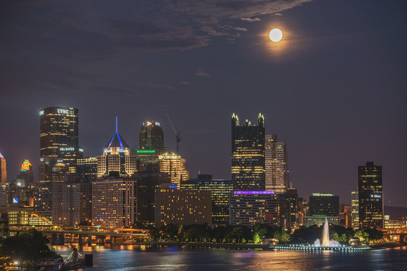 View of the Supermoon over Pittsburgh