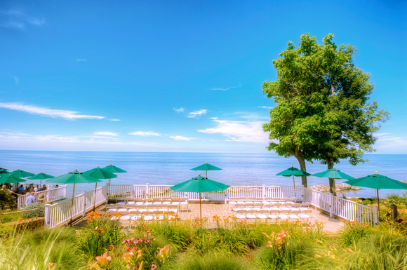 Patio at Geneva on the Lake and Lake Erie HDR