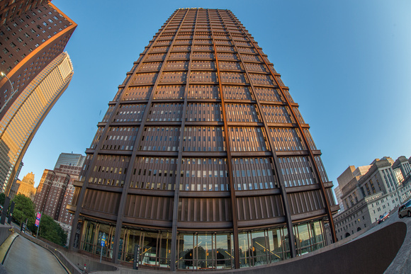 Fisheye view from the base of the Steel Building in Pittsburgh