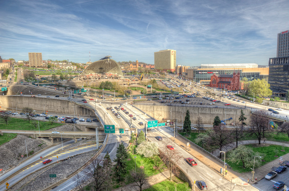 The old home of the Pittsburgh Penguins, the Civic Arena, during its deconstruction HDR