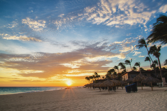 A beautiful sunset on the beaches of the Divi Aruba