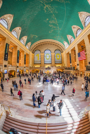 People rushing around Grand Central Terminal in New York City