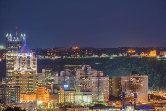 Downtown Pittsburgh at night from the North Side of the city