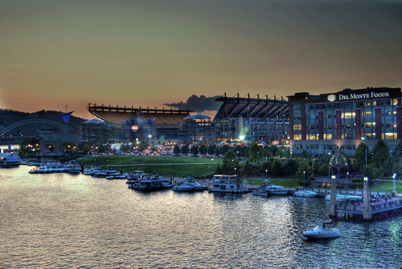 Heinz Field at dusk HDR
