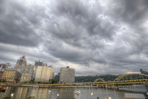 Cloudy evening over Pittsburgh as seen fro PNC Park HDR