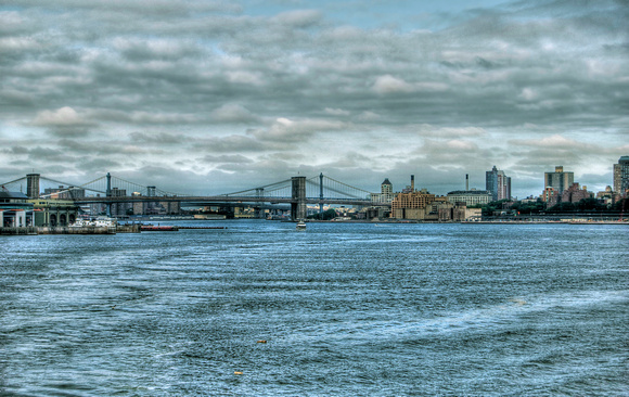 View of Manhattan from Staten Island Ferry HDR