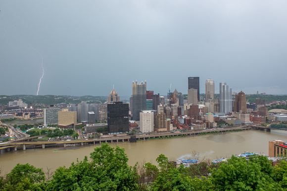 Lightning strikes over Pittsburgh during a storm (3 of 8)
