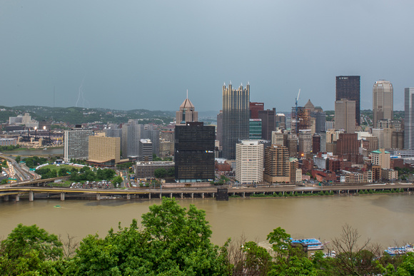 Lightning strikes over Pittsburgh during a storm (4 of 8)