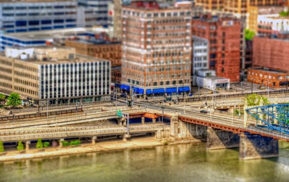 Pittsburgh intersections Tilt Shift HDR