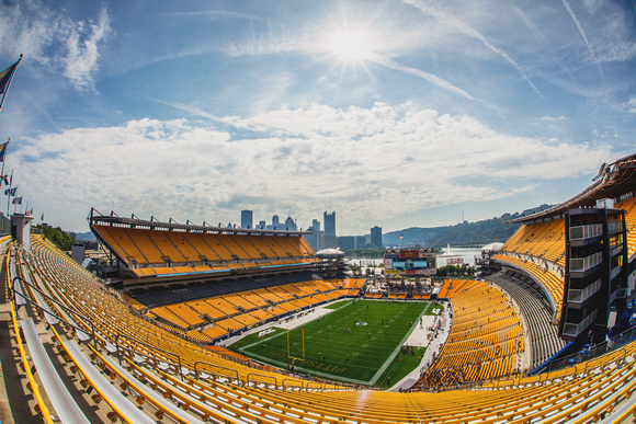Fisheye view of Heinz Field in Pittsburgh from inside