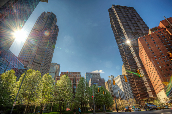 Sunflares in downtown PIttsburgh HDR