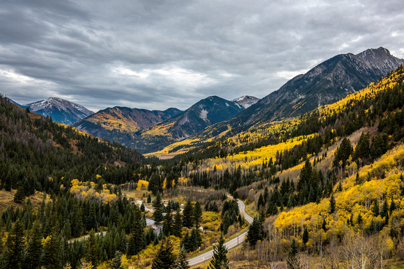 A valley stretches off in the distance in McClure Pass, Colorado