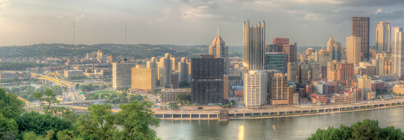 Pittsburgh skyline at dusk HDR