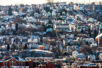 The South Side Slopes in the snow in Pittsburgh
