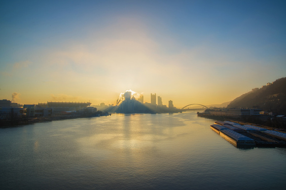 Sunrise over the Steel City of Pittsburgh HDR