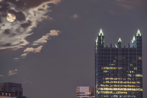 The Supermoon above PPG Place