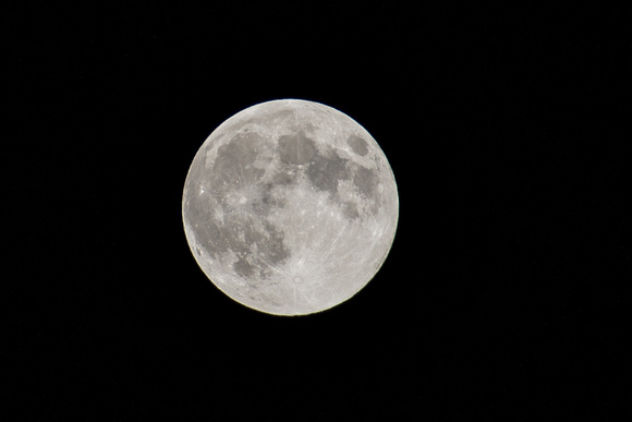 Close up view of the supermoon over Pittsburgh