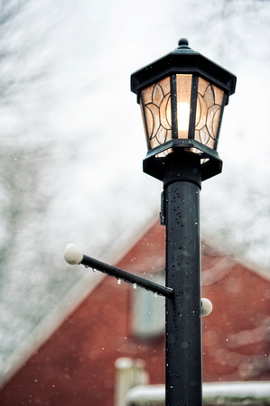 Light post in the snow