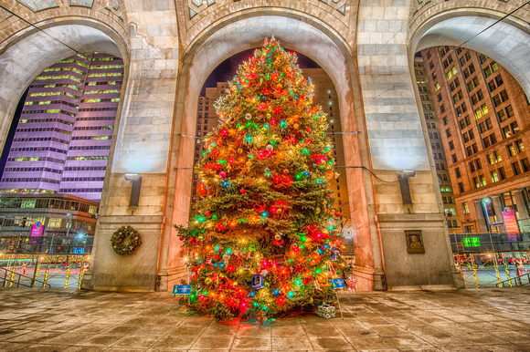 The Christmas tree at the County Building in Pittsburgh HDR