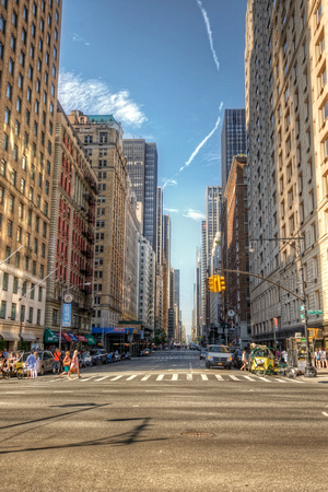 Looking down 6th Avenue in New York City HDR
