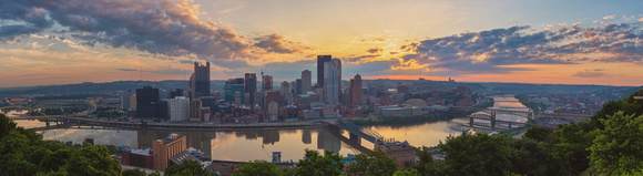 Pittsburgh panorama sunrise from Mt. Washington