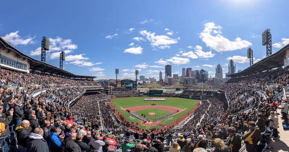 Panorama of PNC Park during the national during - Pittsburgh Pirates Home Opener 2016