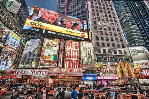 West Side Story billboard in Times Square HDR