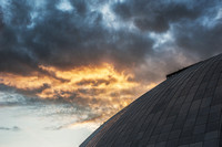 Sunlight through the clouds over the Civic Arena