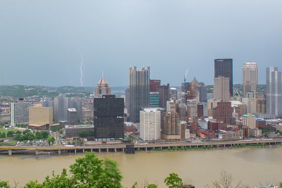 Lightning strikes over Pittsburgh during a storm (5 of 8)