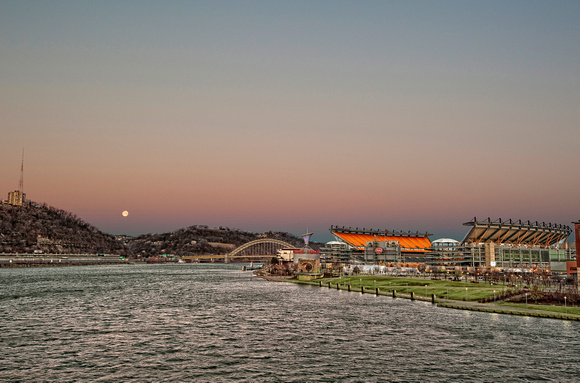 Heinz Field and moon HDR