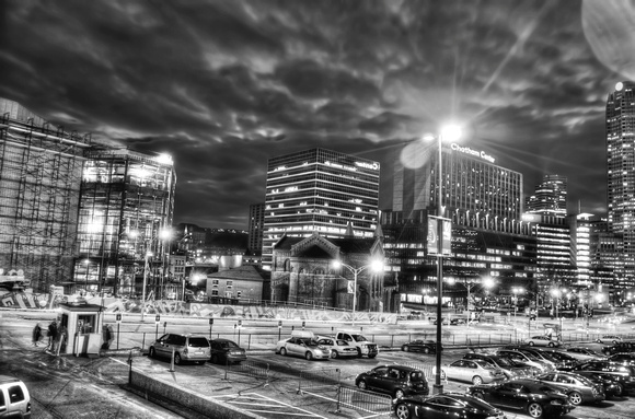View from Mellon Arena towards Chatham HDR B&W