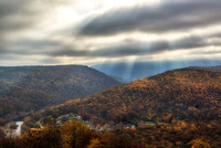 Sunlight over Ohiopyle in the fall