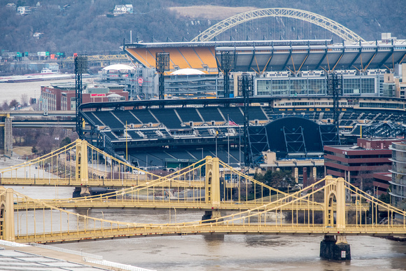 The stadiums and Sister Bridges of Pittsburgh