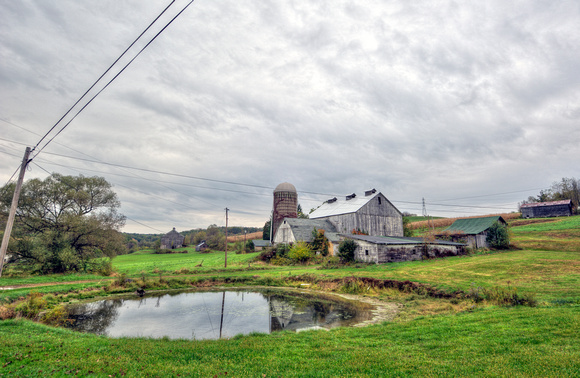 Willow Road Dairy Farm with reflection HDR