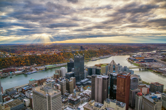 Fall in Pittsburgh as seen from the roof of the Steel Building HDR