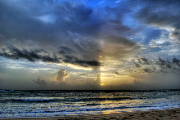 Morning sun and clouds in Punta Cana HDR