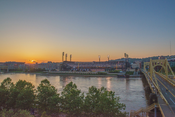 PNC Park sunset in Pittsburgh