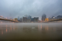 Pittsburgh is sandwiched between layers of fog on the North Shore