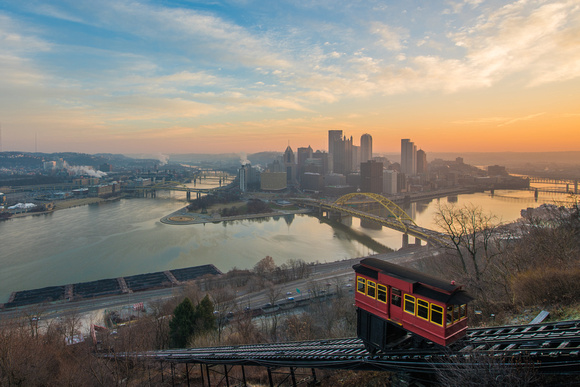 Incline on Mt. Washington in Pittsburgh at dawn
