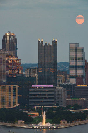 Supermoon and PPG Place in Pittsburgh