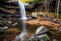 Reflections of Cucumber Falls at Ohiopyle State Park in the fall