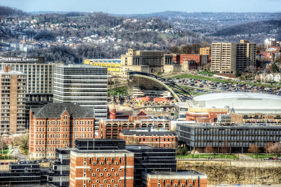 The Civic Arena demolition from Grandview Park HDR