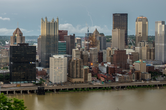 Lightning strikes over Pittsburgh during a storm (6 of 8)